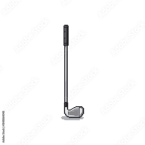 Pixelated golf bat icon logo flat vector design