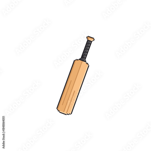Pixelated cricket bat icon logo flat vector design
