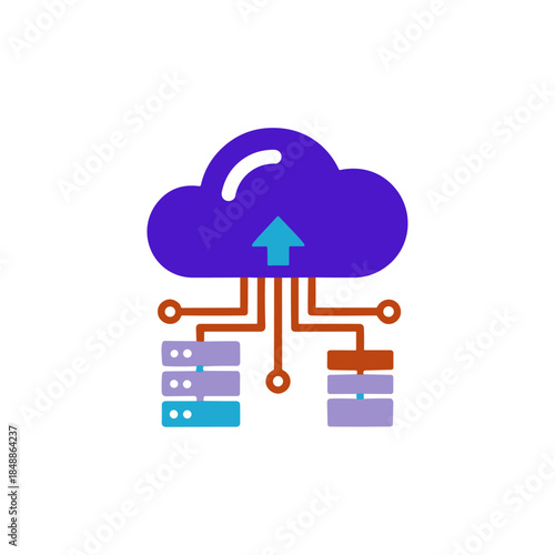 Infrastructure as a Service, Iaas icon logo flat vector design