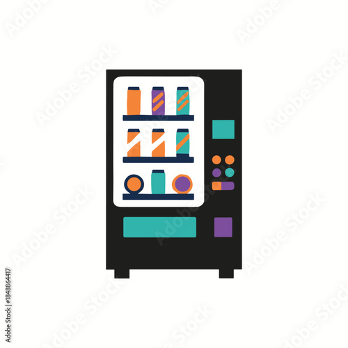 Vending machine icon logo flat vector design