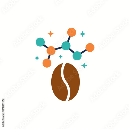 Caffeine energy icon logo flat vector design
