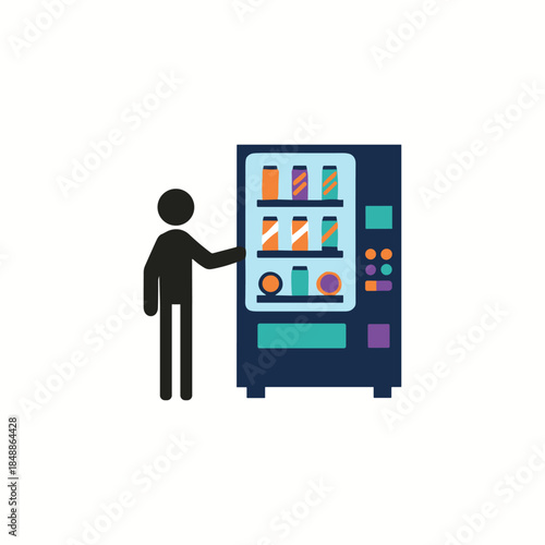 Vending machine icon logo flat vector design