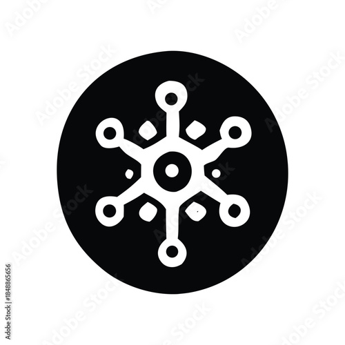 Abstract digital network connection icon representing data flow, technology, and interconnected systems for modern communication and scientific innovation