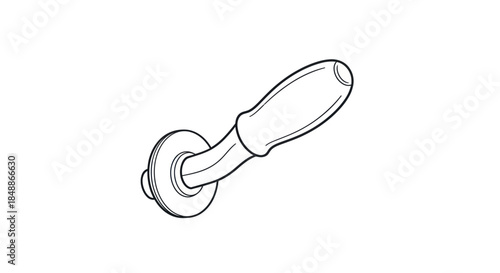 Door Lever Handle Line Art Illustration