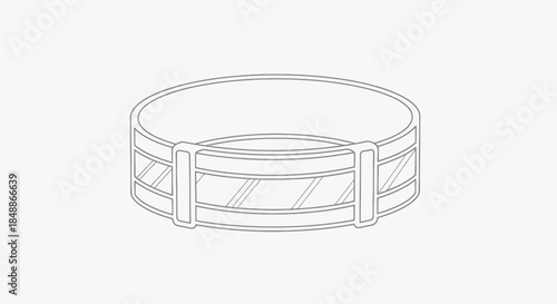 Minimalist line art illustration of a pet collar or smart device.