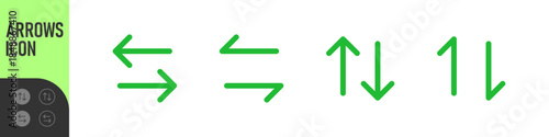 Set of arrow and direction icons in different styles with multiple color variations. Perfect for UI UX, apps, navigation, swap actions, scroll and interface controls.