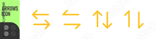 Set of arrow and direction icons in different styles with multiple color variations. Perfect for UI UX, apps, navigation, swap actions, scroll and interface controls.