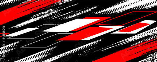 A vector graphic depicting abstract stripe racing designs suitable for vehicle decal wraps, race cars, rally vehicles, adventure themes, and livery designs