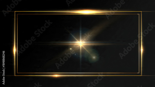 Golden Frame with Light Effects