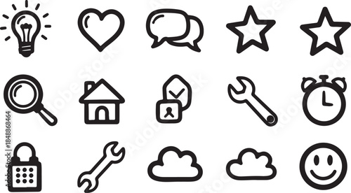 Zodiac icons set with vector symbols of zodiac signs for web design illustration and creative use