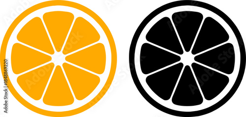 vector illustration of an orange and lemon