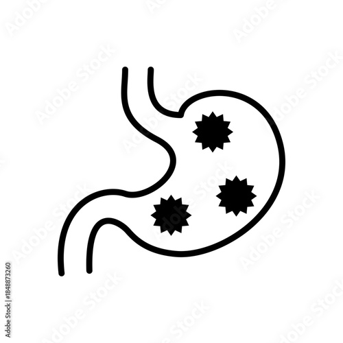 食中毒をイメージした医療系アイコン