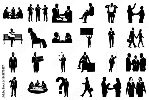 Business Meeting and Collaboration Silhouettes people