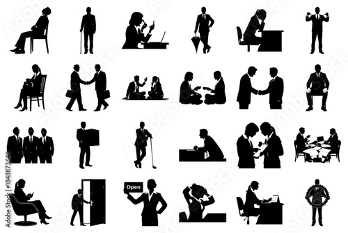 Business Silhouettes Collection Work and Communication Scenarios Keywords: business, silhouette