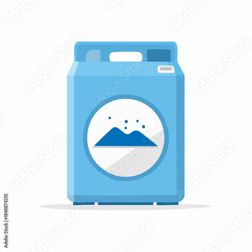 Blue container for powder or liquid detergent, laundry supplies and soap