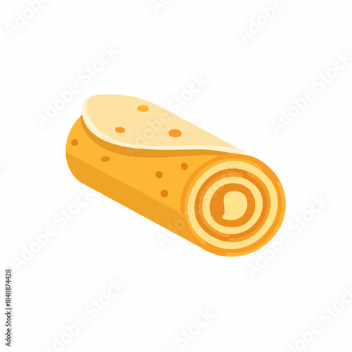 Golden Rolled Pancake Delicious Pastry Delicacy Sweet Crepe Treat Food Photography Delightful Homemade Breakfast or Dessert