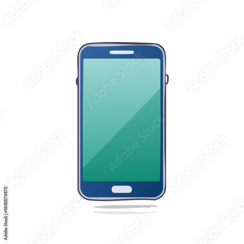 Isolated cartoon smartphone with blank screen, modern handheld gadget technology