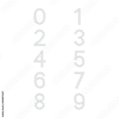 Luxury Crystal Diamond Numbers Set, vector Illustration isolated on white background