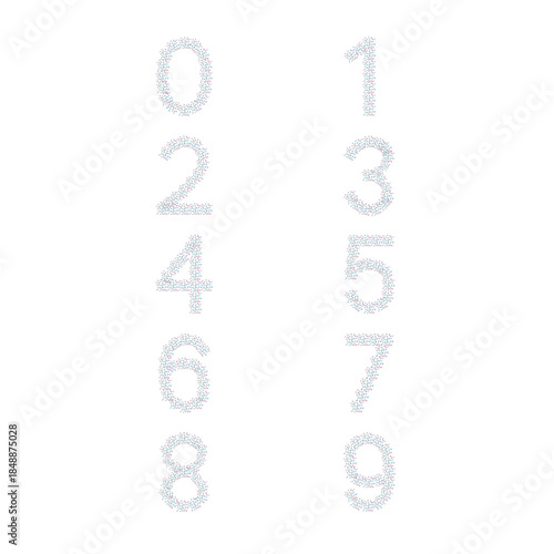 Luxury Crystal Diamond Numbers Set, vector Illustration isolated on white background
