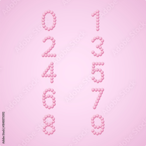 Luxury Crystal Diamond Numbers Set, vector Illustration isolated on light background
