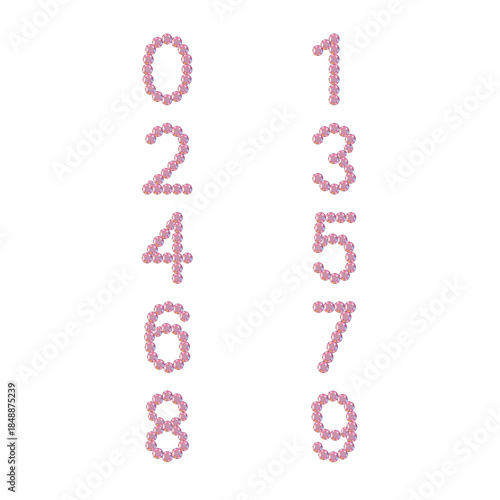 Luxury Crystal Diamond Numbers Set, vector Illustration isolated on white background