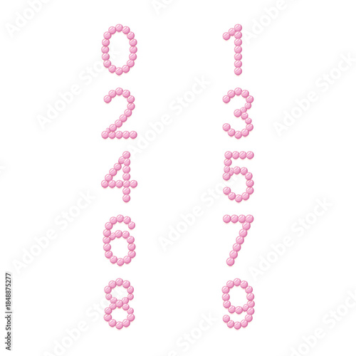 Luxury Crystal Diamond Numbers Set, vector Illustration isolated on white background