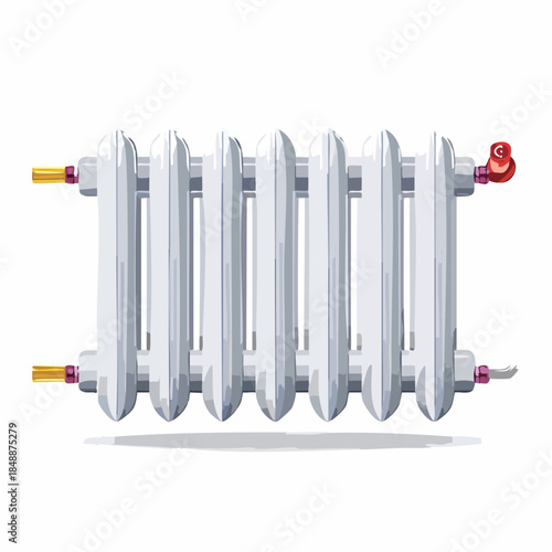 Radiateur, chauffage, énergie, isolé sur fond blanc