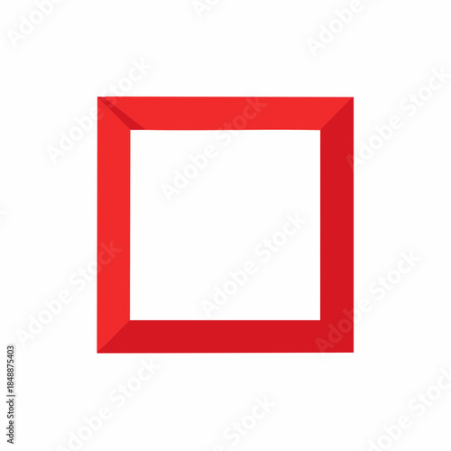 Cadre rouge carré, encadrement, isolé sur fond blanc