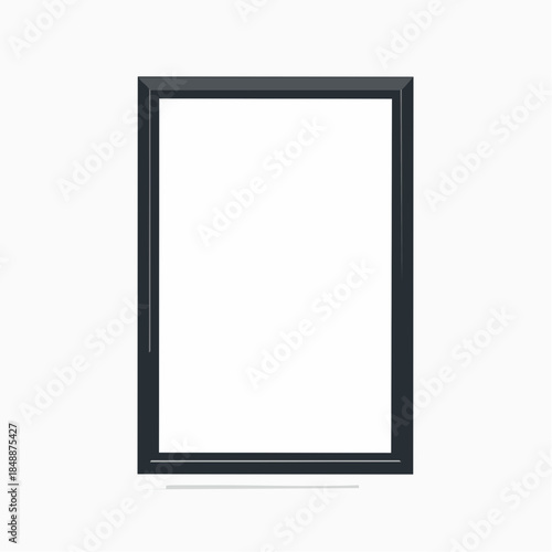 Cadre noir rectangulaire, vertical, isolé sur fond blanc 