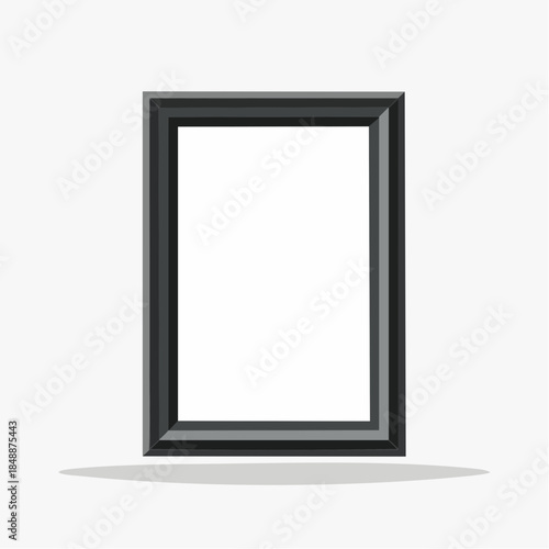Cadre noir rectangulaire, vertical, isolé sur fond blanc 