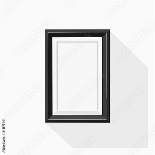 Cadre noir rectangulaire, vertical, isolé sur fond blanc 