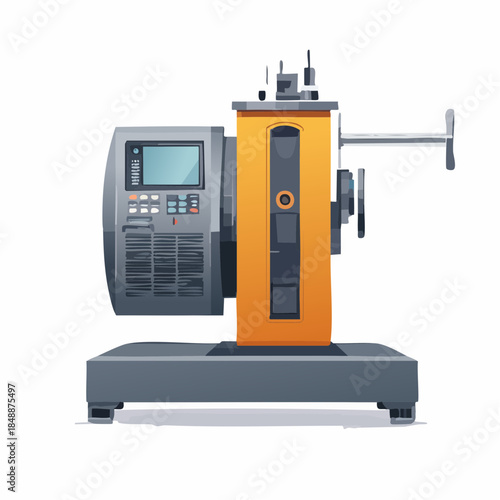 Illustration vectorielle d’un équipement industriel de test automatisé – design technologique et mécanique