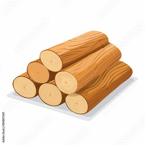 Illustration vectorielle de bûches cylindriques empilées – bois, énergie, géométrie et artisanat