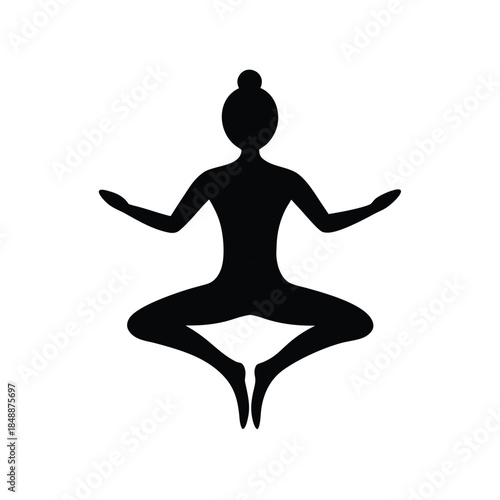 Yoga Pose With Clean Balanced Lines Representing Mindfulness Wellness And Inner Peace Line Art Vector illustration