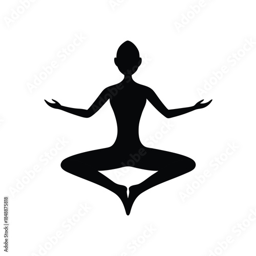 Minimal Yoga Posture Design Expressing Calm Focus And Healthy Lifestyle Practice Line Art Vector illustration