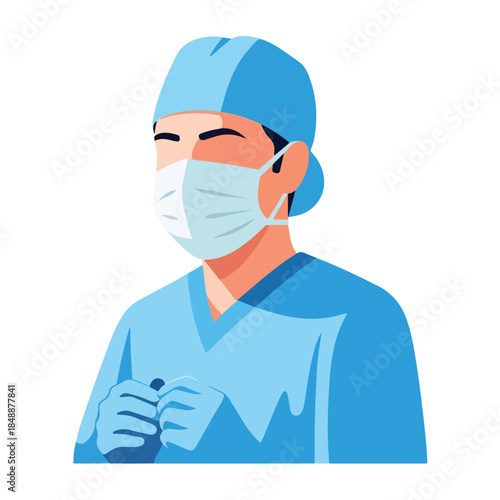 Medical Professional Preparing for Surgery in a Sterile Environment