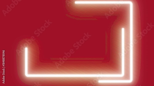 Neon Glow Frame: A radiant, minimalist neon frame against a vibrant crimson backdrop, creating a striking visual contrast that exudes modern elegance and artistic flair.