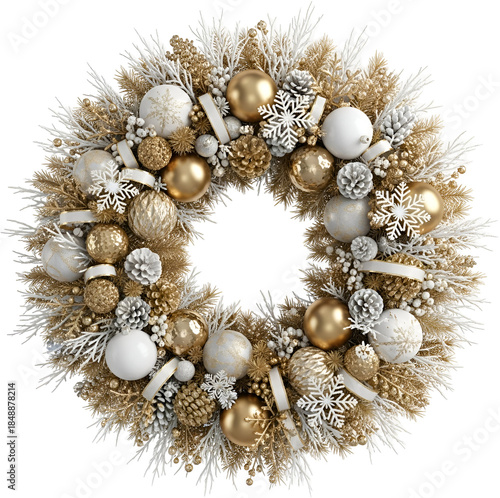 Luxury Christmas Wreath Collection on White Background
