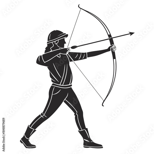 Archer drawing bow