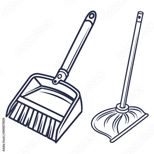 Cleaning tools illustration