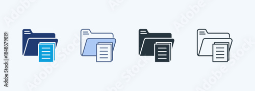 Folder Multiple Style Icon Collection