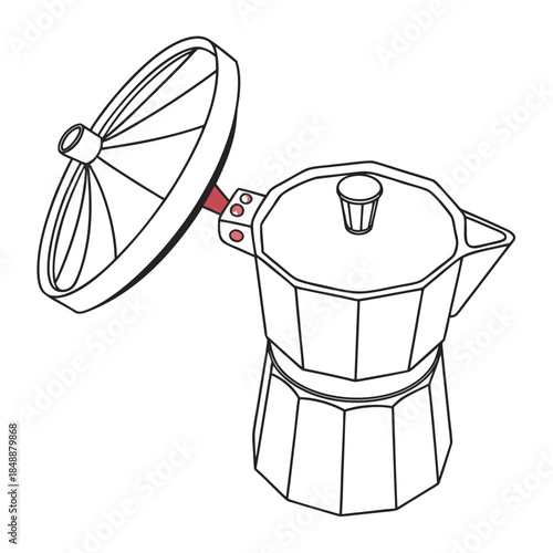 Classic moka pot with fan