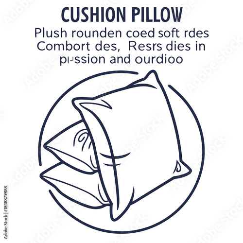 Plush rounded cushion pillow