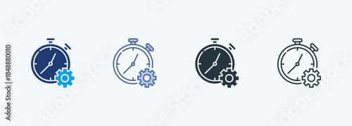 Time Management Multiple Style Icon Collection