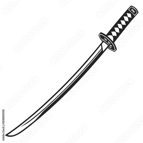 Traditional japanese katana sword