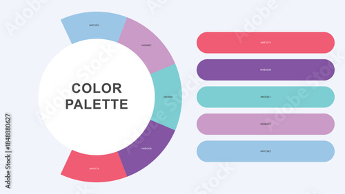 Pastel Color Palette Infographic – Modern Circular Chart with Hex Codes Vector