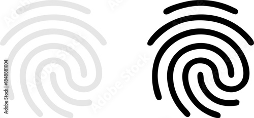 Fingerprint Identity Scan Icon Set
