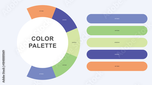 Pastel Color Palette Infographic – Modern Circular Chart with Hex Codes Vector