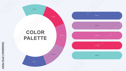 Pastel Color Palette Infographic – Modern Circular Chart with Hex Codes Vector