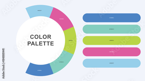 Pastel Color Palette Infographic – Modern Circular Chart with Hex Codes Vector